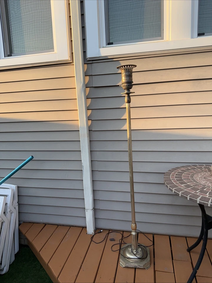 Art Deco 1930's Vintage Torchiere Floor Lamp Base "Glass Shade Not Included" - Image 1 of 4