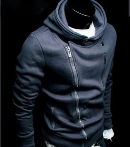 New Mens Slim Fit Zip Up Hooded Jackets Korean Casual Sports Fashion Jackets Z05 - Picture 1 of 7