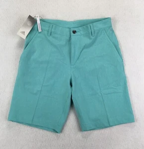 adidas Crosshatch Semi Mint Rush/White Golf Shorts HA6221 Men's Size 30 - Picture 1 of 18