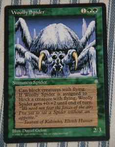 Vintage Magic the Gathering - Woolly Spider - Ice Age Green Creature - Imagen 1 de 2