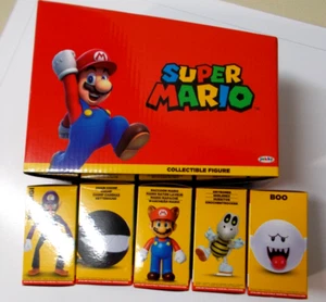 Super Mario Jakks 5 Collectible Figures 2.5” set Waluigi Boo DryBones Chain Ch++ - Picture 1 of 3