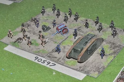 15mm WW1 / russian - civil war 1 tank 1 mortor & 23 figs - inf (90597) - Image 1 of 2