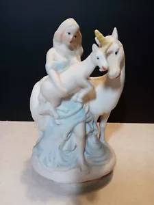 Mutter & Kind Einhorn Keramik Figur Spieluhr Impossible Dream Muttertag - Bild 1 von 6
