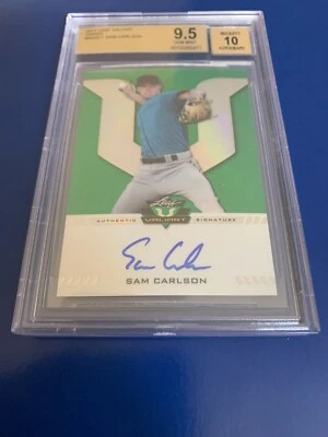 2017 Leaf Valiant Sam Carlson Mariners Auto 43/99 BGS 9.5 Gem Mint - Image 1 of 3