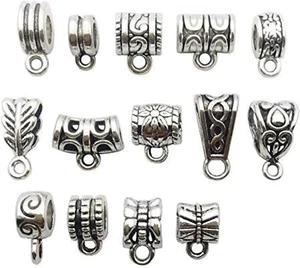 100G (About 125Pcs) Mixed Tibetan Tube, Spacer Bail Bead Hanger Fit Charm Europe - Picture 1 of 12