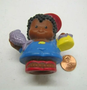 Fisher Price Little People FISHERMAN MICHAEL Purple Fish Fisher Man Bait Bucket - Picture 1 of 3