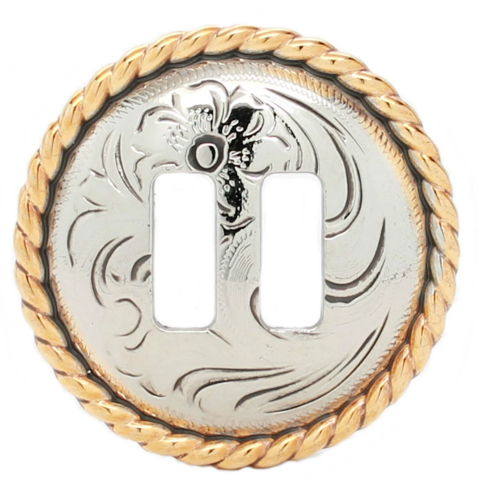 Concho de borde de cuerda ranurada dorada y plateada 1-1/2" 3485-NGS Foto 1 de 1