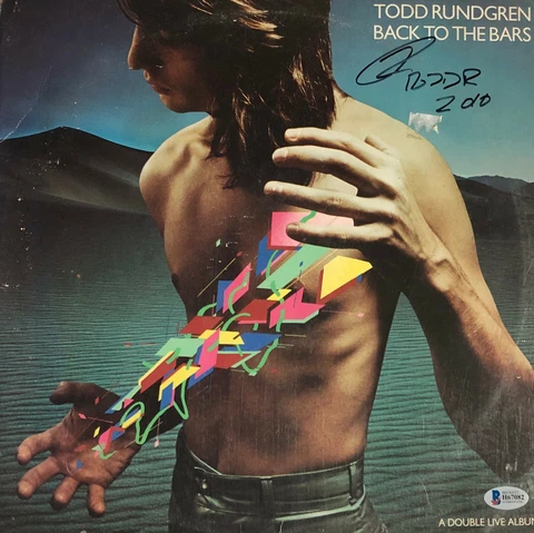 Todd Rundgren Signed Autographed Vinyl Record Beckett Back to the Bars Cover