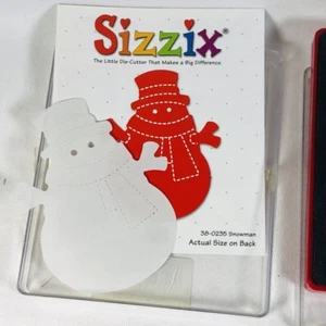 Muñeco de nieve cosido troquelador original rojo grande Sizzix vacaciones artesanía navideña - Imagen 1 de 6