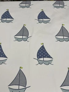 clarke and clarke fabric SAILING BOATS BLUE 8mtrs - Picture 1 of 11