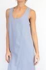 Womens Linen Blend Dress Blue Summer Holiday Midi Length Casual Size 12 10 8 