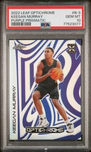 2022 LEAF OPTICHROME PURPLE PRIZM CRACKED ICE KEEGAN MURRAY RC # 4 /5 PSA 10 GEM - Picture 1 of 2