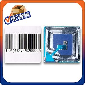 1000 Paper Security Label 1.5X1.5 Inch Rf 8.2Mhz Barcode Checkpoint Compatib Eas
