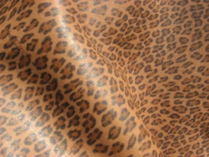 lambskin leather hide skin Leopard Print w/White Faux sheepskin shearling back - Picture 1 of 5