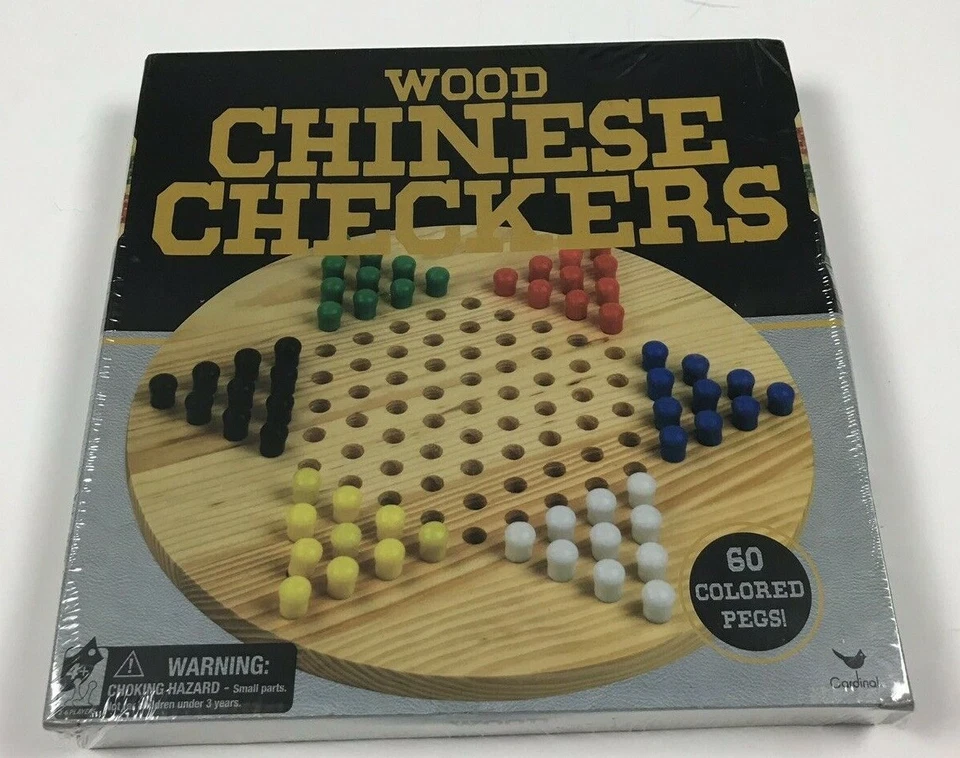 Cardinal Wood Chinese Checkers 60 Colored Pegs Age 4+ Players 2 To 6 - Image 1 of 2