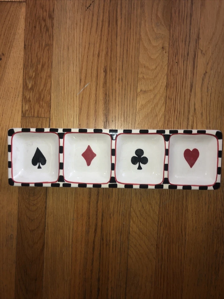 Game Card Ceramic Serving Tray 16 x 4.5” - Image 1 of 1