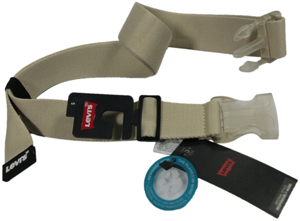LEVI'S 牛仔裤 ECO 1.5 英寸帆布腰带 + 战术/军用快速释放扣 - 全新 - — 第 1/1 张图片