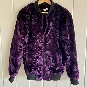 NOMIA Velvet Jacket Women's XS Purple 1980's Y2K Old Money - Picture 1 of 6