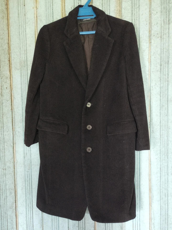 Abrigo largo de lana estándar vintage Journal para mujer talla mediana negro hecho en Italia Foto 1 de 4