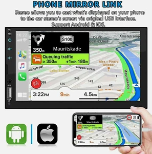 7" Double 2 DIN Car MP43 Player Bluetooth Touch Screen Stereo Radio With Camera - Bild 1 von 11