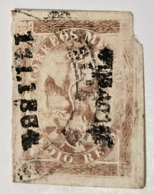 Mexico 1/2 Real Brown Scott 19a $2,250 NF $1,500 Used XF Margins Thin Morelia - Image 1 of 2