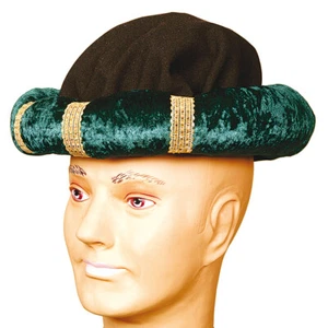 Sultan Hut Turban für Erwachsene in Samt-Optik Grün 1001 Nacht Scheich Kostüm - Bild 1 von 1