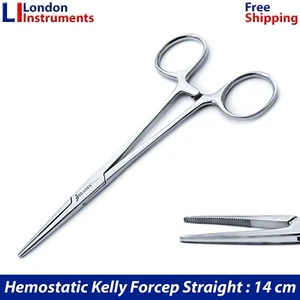 Kelly 5,5" Pinzette gerade hämostatische Verriegelungszange Dental Chirurgische Zange CE - Bild 1 von 7