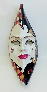 Alberto Sarria Vintage 1980s Harlequin Hand Painted Face Mask - Picture 1 of 6