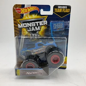 Hot Wheels Monster Jam Flashback 1/6 2017 New Look with Team Flag Blue NEW - Picture 1 of 7