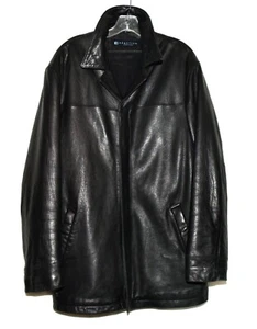 Kenneth Cole Reaction Black Soft Leather Insulated Mens Zipper Jacket Size M - Picture 1 of 11