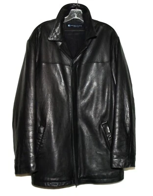 Kenneth Cole Reaction Black Soft Leather Insulated Mens Zipper Jacket Size M - Image 1 of 4