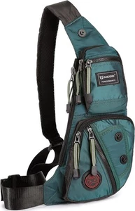 NICGID Sling Bag Chest Shoulder Backpack Crossbody Bags Casual Dark Green  - Picture 1 of 7