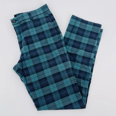 Vineyard  Vines Breaker Pant Mens 32x32 Green Tartan Plaid Flat Front Cotton - Image 1 of 4
