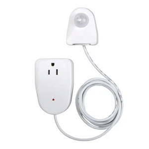 White Ovalish Indoor Plug In Corded Motion Sensor Activated Light Control Outlet - Picture 1 of 9