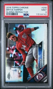 2016 Topps Chrome Refractor Bryce Harper (Sliding) PSA 9 - Picture 1 of 3