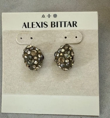 Pendientes de guijarros de cristal multicolor y lucita ALEXIS BITTAR 100 % auténticos Foto 1 de 4