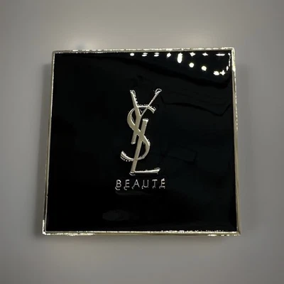 YVES Saint Laurent Beauty Mirror Black With Gold Trim & YSL Logo - Image 1 of 4