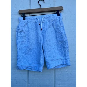 Tommy Hilfiger Boys Blue and White Stripe Seersucker Drawstring Shorts sz L - Picture 1 of 6