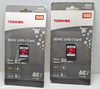 2 X TOSHIBA 16 GB SDHC-I CARD PA5310A-1DAG 80 MB/S - Image 1 of 4