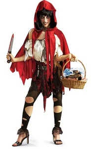 SEXY EVIL LIL DEAD RED CAPUCHA HALLOWEEN CUENTO DE HADAS DISFRAZ ADULTO - Imagen 1 de 2