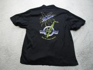 Tommy Bahama Camp Hemd Herren Medium schwarz Seide Island Player Sax Grafik - Bild 1 von 9