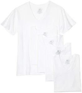 Fruit of the Loom Herren T-Shirt mit V-Ausschnitt (5er Pack) VIELE FARBEN VERFÜGBAR - Bild 1 von 30