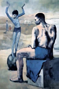 Picasso Girl on the ball art Kunstwerk Deko Bild 25x42 Canvas Collection A1PP42 - Picture 1 of 2