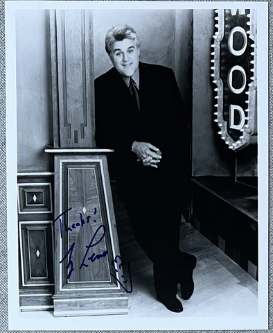 Jay Leno Signed 8x10 B&W Promo Photo - Collectible Cover