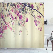 Nature Shower Curtain Sakura Cherry Blooms Print for Bathroom