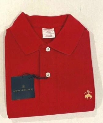 Polo de desempenho Brooks Brothers 1818 masculino (vários tamanhos) ajuste original vermelho Novo com etiquetas - Imagem 1 de 3
