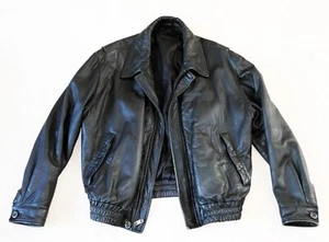 Bally made for Mercedes-Benz black lambskin leather Bomber jacket sz US 42 - Picture 1 of 6