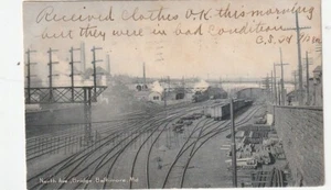 Baltimora MD RPPC North Ave., cantiere treno ponte 1906 Rotograph Co. - Foto 1 di 2