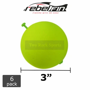 6-PACK - LARGE 3" inch Foam Fishing Floats - Bright Yellow - bobbers tackle - Picture 1 of 1
