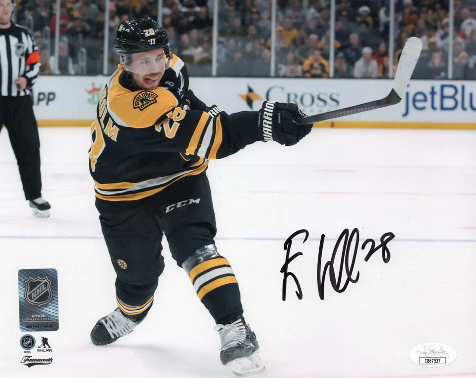 Elias Lindolm autographed signed 8x10 photo NHL Boston Bruins JSA COA Foto 1 de 2
